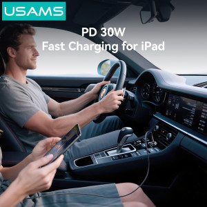USAMS φορτιστής αυτοκινήτου CC321, USB-C, 30W, γκρι | Αξεσουάρ κινητών | elabstore.gr