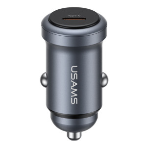 USAMS φορτιστής αυτοκινήτου CC321, USB-C, 30W, γκρι | Αξεσουάρ κινητών | elabstore.gr
