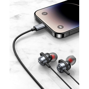 USAMS earphones με μικρόφωνο US-SJ758, USB-C σύνδεση, μεταλλικά, 1.2m, γκρι | eLabstore.gr USAMS earphones με μικρόφωνο US-SJ758, USB-C σύνδεση, μεταλλικά, 1.2m, γκρι | Αξεσουάρ κινητών | elabstore.gr