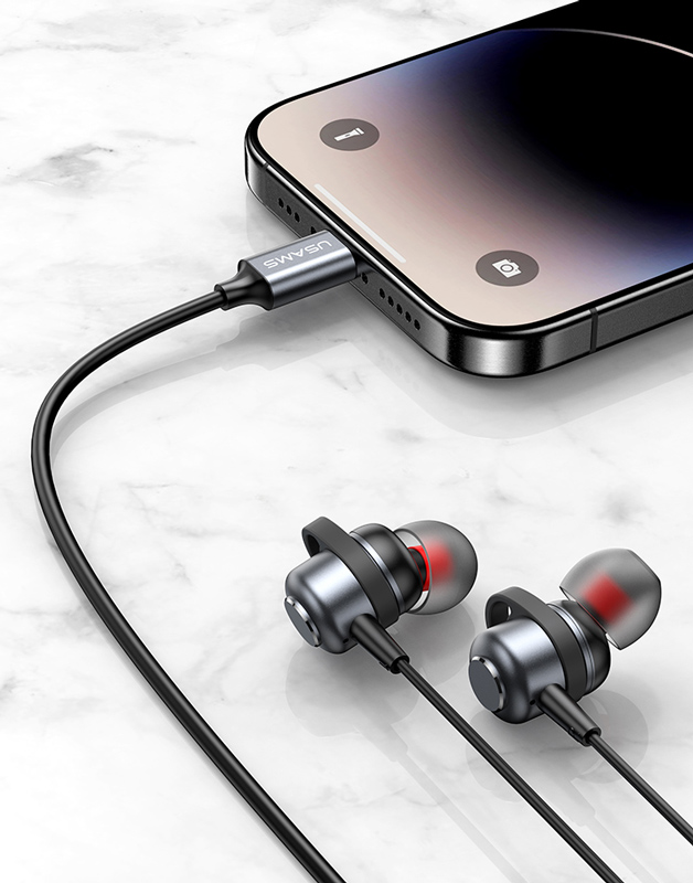 USAMS earphones με μικρόφωνο US-SJ758, USB-C σύνδεση, μεταλλικά, 1.2m, γκρι | eLabstore.gr USAMS earphones με μικρόφωνο US-SJ758, USB-C σύνδεση, μεταλλικά, 1.2m, γκρι | Αξεσουάρ κινητών | elabstore.gr