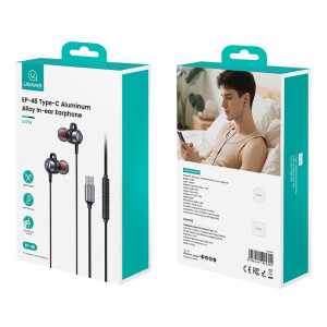USAMS earphones με μικρόφωνο US-SJ758, USB-C σύνδεση, μεταλλικά, 1.2m, γκρι | eLabstore.gr USAMS earphones με μικρόφωνο US-SJ758, USB-C σύνδεση, μεταλλικά, 1.2m, γκρι | eLabstore.gr
