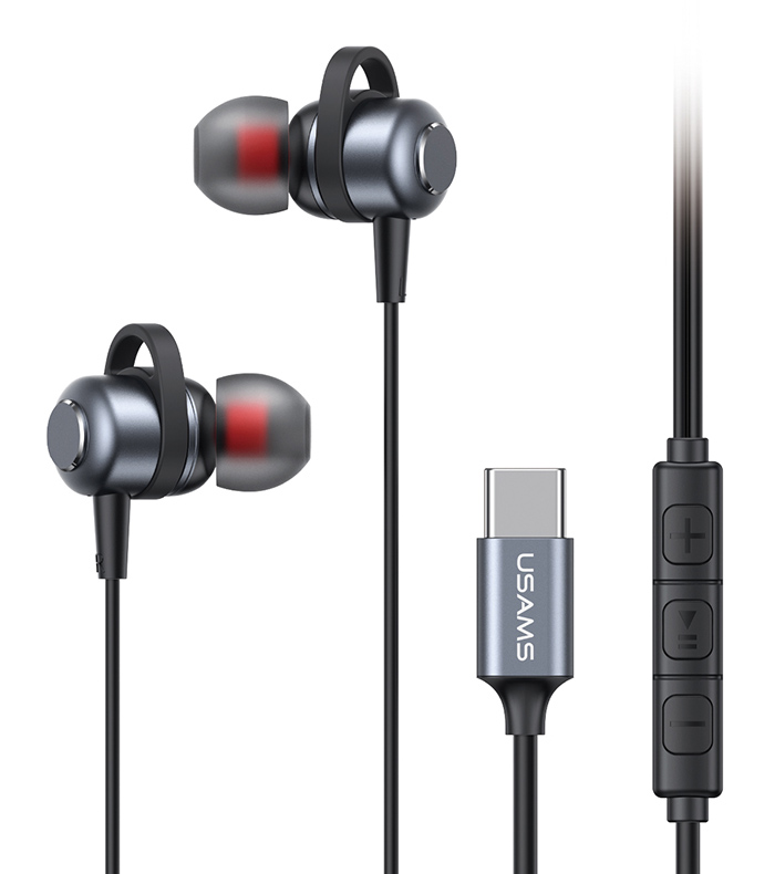 USAMS earphones με μικρόφωνο US-SJ758, USB-C σύνδεση, μεταλλικά, 1.2m, γκρι | eLabstore.gr USAMS earphones με μικρόφωνο US-SJ758, USB-C σύνδεση, μεταλλικά, 1.2m, γκρι | Αξεσουάρ κινητών | elabstore.gr