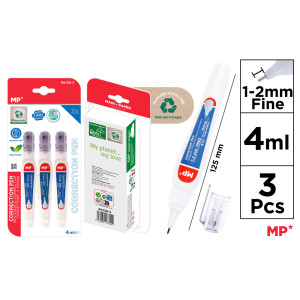MP σετ διορθωτικό στυλό PA138-3C, 1-2mm, 4ml, 3τμχ | Αναλώσιμα - Είδη Γραφείου | elabstore.gr