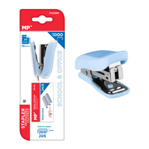 MP mini συρραπτικό PA636P με ανταλλακτικά, 24/6 - 26/6, 10 φύλλα, μπλε | Αναλώσιμα - Είδη Γραφείου | elabstore.gr