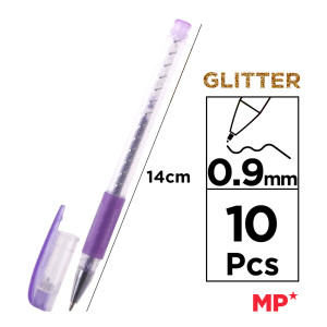 MP σετ στυλό διαρκείας ballpoint PE105 με glitter, 0.9mm, διάφορα χρώματα, 10τμχ | Αναλώσιμα - Είδη Γραφείου | elabstore.gr