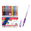 MP σετ στυλό διαρκείας ballpoint PE105 με glitter, 0.9mm, διάφορα χρώματα, 10τμχ | Αναλώσιμα - Είδη Γραφείου | elabstore.gr