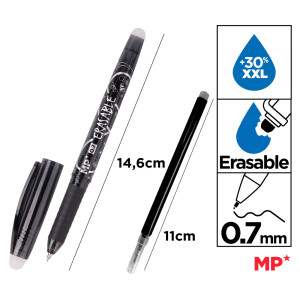 MP στυλό διαρκείας PE217N με ανταλλακτικό μελάνι, erasable, 0.7mm, μαύρο | Αναλώσιμα - Είδη Γραφείου | elabstore.gr