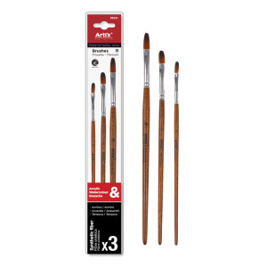 ARTIX PAINTS σετ πινέλων ζωγραφικής PP231, καφέ, 3τμχ | Αναλώσιμα - Είδη Γραφείου | elabstore.gr