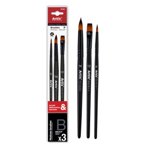 ARTIX PAINTS σετ πινέλων ζωγραφικής PP281, μαύρο, 3τμχ | Αναλώσιμα - Είδη Γραφείου | elabstore.gr