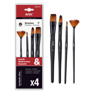 ARTIX PAINTS σετ πινέλων ζωγραφικής PP387-03, μαύρο, 4τμχ | Αναλώσιμα - Είδη Γραφείου | elabstore.gr