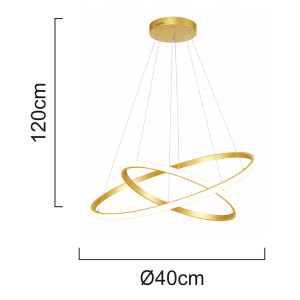 POWERTECH LED φωτιστικό οροφής PT-1526, 25W, 4000K, Φ40x120cm, χρυσό | Φωτισμός | elabstore.gr