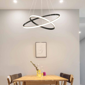 POWERTECH LED φωτιστικό οροφής PT-1527, 40W, 4000K, Φ60x120cm, μαύρο | Φωτισμός | elabstore.gr