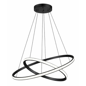 POWERTECH LED φωτιστικό οροφής PT-1527, 40W, 4000K, Φ60x120cm, μαύρο | Φωτισμός | elabstore.gr