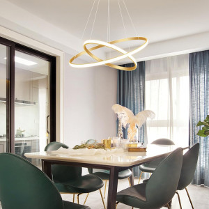 POWERTECH LED φωτιστικό οροφής PT-1528, 40W, 4000K, Φ60x120cm, χρυσό | Φωτισμός | elabstore.gr