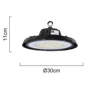 POWERTECH LED φωτιστικό καμπάνα PT-1531, 100W, 6500K, Φ30x11cm, IP65, μαύρο | Φωτισμός | elabstore.gr