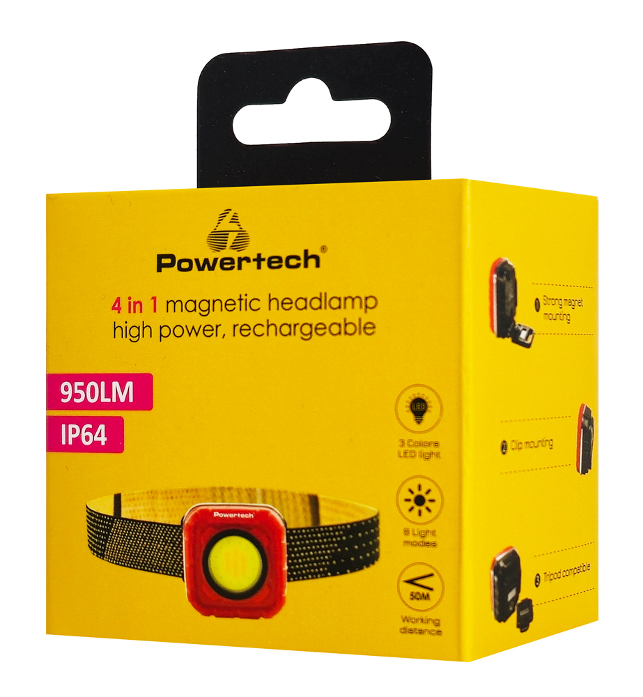 POWERTECH LED φακός κεφαλής PT-1548, 4 σε 1, επαναφορτιζόμενος, 950lm, IP64, κόκκινος | eLabstore.gr POWERTECH LED φακός κεφαλής PT-1548, 4 σε 1, επαναφορτιζόμενος, 950lm, IP64, κόκκινος - Image 6