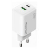 POWERTECH φορτιστής τοίχου PT-1551, USB/USB-C, 45W, GaN, AVS, λευκός | Αξεσουάρ κινητών | elabstore.gr