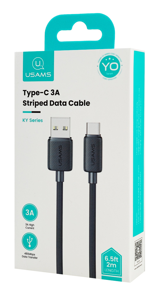 USAMS καλώδιο USB-C σε USB US-SJ693, 3A, 480Mbps, 2m, μαύρο | eLabstore.gr USAMS καλώδιο USB-C σε USB US-SJ693, 3A, 480Mbps, 2m, μαύρο - Image 6