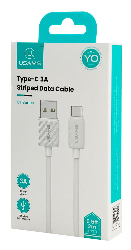 USAMS καλώδιο USB-C σε USB US-SJ693, 3A, 480Mbps, 2m, λευκό | eLabstore.gr USAMS καλώδιο USB-C σε USB US-SJ693, 3A, 480Mbps, 2m, λευκό - Image 6