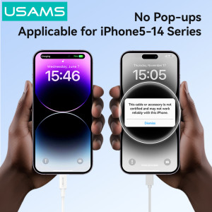 USAMS καλώδιο Lightning σε USB SJ762, 2.4A 12W, 480Mbps, 1m, λευκό | eLabstore.gr USAMS καλώδιο Lightning σε USB SJ762, 2.4A 12W, 480Mbps, 1m, λευκό | Καλώδια - Αντάπτορες | elabstore.gr
