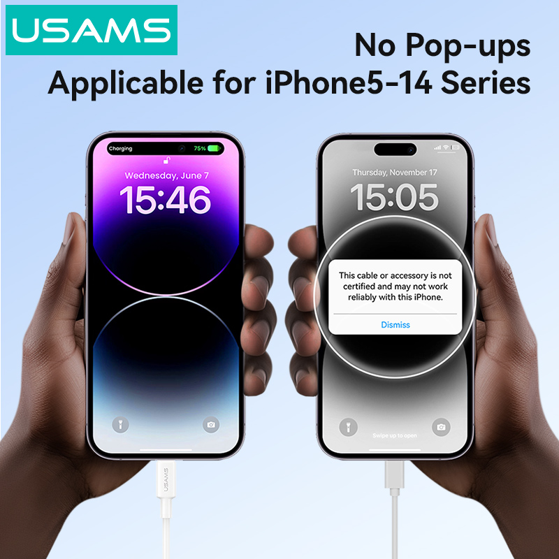 USAMS καλώδιο Lightning σε USB SJ762, 2.4A 12W, 480Mbps, 1m, λευκό | eLabstore.gr USAMS καλώδιο Lightning σε USB SJ762, 2.4A 12W, 480Mbps, 1m, λευκό | Καλώδια - Αντάπτορες | elabstore.gr
