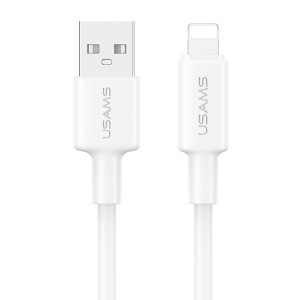 USAMS καλώδιο Lightning σε USB SJ762, 2.4A 12W, 480Mbps, 1m, λευκό | Καλώδια - Αντάπτορες | elabstore.gr