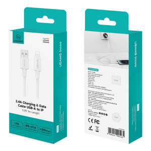 USAMS καλώδιο Lightning σε USB SJ762, 2.4A 12W, 480Mbps, 1m, λευκό | eLabstore.gr USAMS καλώδιο Lightning σε USB SJ762, 2.4A 12W, 480Mbps, 1m, λευκό | eLabstore.gr