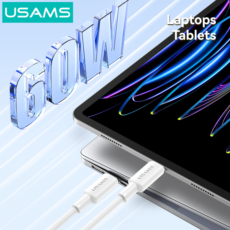 USAMS καλώδιο USB-C SJ763, 60W, 480Mbps, 1m, λευκό | eLabstore.gr USAMS καλώδιο USB-C SJ763, 60W, 480Mbps, 1m, λευκό | Καλώδια - Αντάπτορες | elabstore.gr