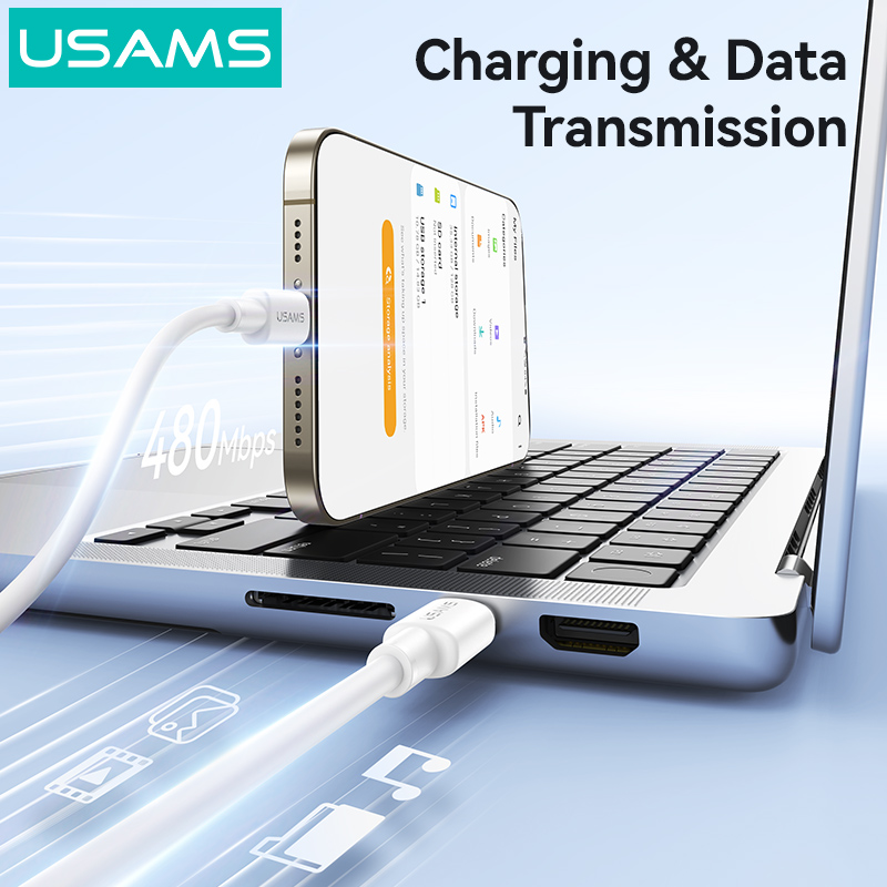 USAMS καλώδιο USB-C SJ763, 60W, 480Mbps, 1m, λευκό | eLabstore.gr USAMS καλώδιο USB-C SJ763, 60W, 480Mbps, 1m, λευκό | Καλώδια - Αντάπτορες | elabstore.gr