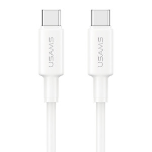 USAMS καλώδιο USB-C SJ763, 60W, 480Mbps, 1m, λευκό | Καλώδια - Αντάπτορες | elabstore.gr
