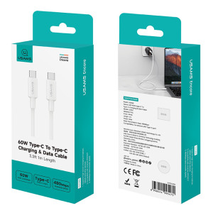 USAMS καλώδιο USB-C SJ763, 60W, 480Mbps, 1m, λευκό | eLabstore.gr USAMS καλώδιο USB-C SJ763, 60W, 480Mbps, 1m, λευκό | eLabstore.gr