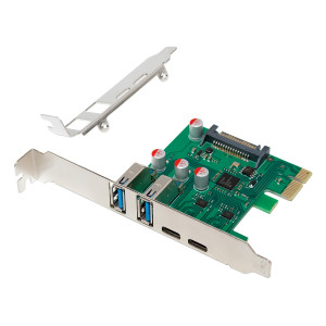 POWERTECH κάρτα επέκτασης PCIe σε 2x USB & 2x USB-C ST632, 5Gbps, NEC D720201 | PC & Αναβάθμιση | elabstore.gr