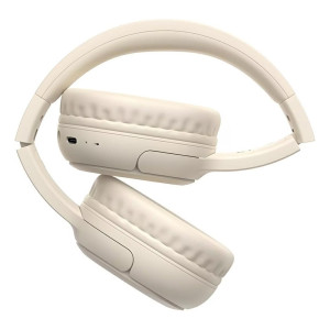 USAMS headphones YG23, ασύρματα & ενσύρματα, Φ40mm, 300mAh, μπεζ | Αξεσουάρ κινητών | elabstore.gr