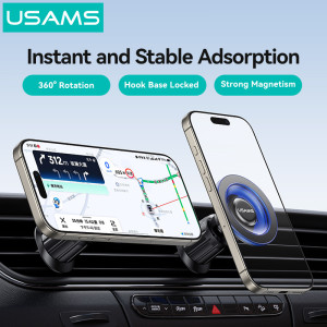 USAMS βάση smartphone αυτοκινήτου US-ZJ081, αεραγωγών, μαγνητική, μαύρη | Αξεσουάρ κινητών | elabstore.gr