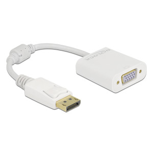 DELOCK αντάπτορας DisplayPort σε VGA 61007, Full HD, passive, λευκός | Καλώδια - Αντάπτορες | elabstore.gr