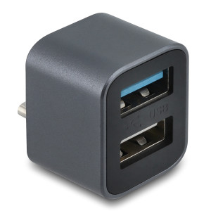 DELOCK mini USB hub 64359, 2x θυρών, USB 3.2, 10Gbps, USB-C σύνδεση, γκρι | Συνοδευτικά PC | elabstore.gr