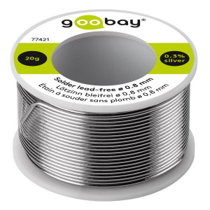 GOOBAY σύρμα συγκόλλησης 77421, Φ0.8mm, lead free, 20g | Εργαλεία | elabstore.gr