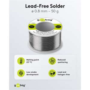 GOOBAY σύρμα συγκόλλησης 77422, Φ0.8mm, lead free, 50g | Εργαλεία | elabstore.gr