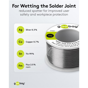 GOOBAY σύρμα συγκόλλησης 77422, Φ0.8mm, lead free, 50g | Εργαλεία | elabstore.gr