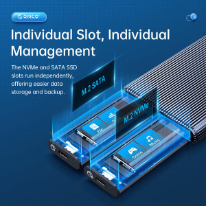 ORICO θήκη για 2x M.2 NVME SSD AM2C3-2N, 10Gbps, tool free, γκρι | Συνοδευτικά PC | elabstore.gr