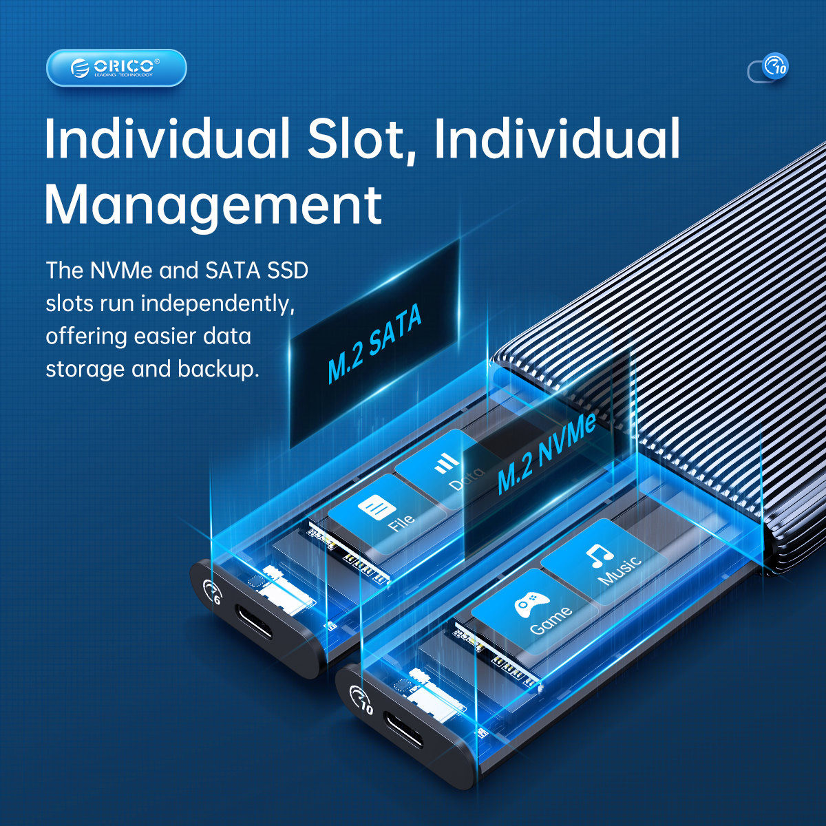 ORICO θήκη για 2x M.2 NVME SSD AM2C3-2N, 10Gbps, tool free, γκρι | eLabstore.gr ORICO θήκη για 2x M.2 NVME SSD AM2C3-2N, 10Gbps, tool free, γκρι | Συνοδευτικά PC | elabstore.gr