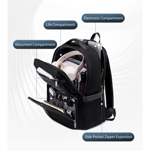 ARCTIC HUNTER τσάντα πλάτης B00808 με θήκη laptop 15.6", 19.5L, μαύρη | Προσωπική Φροντίδα | elabstore.gr