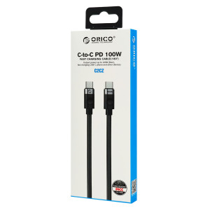 ORICO καλώδιο USB-C C2CZ, 100W, 480Mbps, 1m, μαύρο | eLabstore.gr