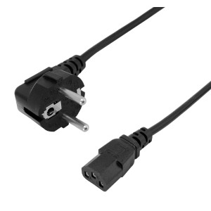 POWERTECH καλώδιο τροφοδοσίας CAB-P045, 3x 0.75mm², copper, 2m, μαύρο | Καλώδια - Αντάπτορες | elabstore.gr