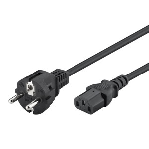 POWERTECH καλώδιο τροφοδοσίας CAB-P048, 3x 0.75mm², copper, 1m, μαύρο | Καλώδια - Αντάπτορες | elabstore.gr