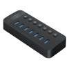 ORICO USB hub CT2U3-7AB με διακόπτες, 7x θυρών, USB 3.0, 5Gbps, USB σύνδεση, μαύρο | Συνοδευτικά PC | elabstore.gr