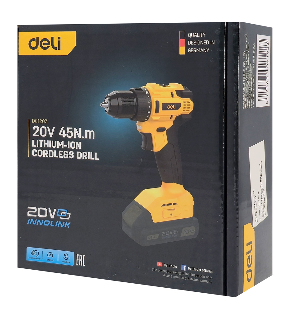 DELI δράπανο μπαταρίας DC120Z, Brushless, 20V, 45N.m | eLabstore.gr DELI δράπανο μπαταρίας DC120Z, Brushless, 20V, 45N.m | Εργαλεία | elabstore.gr