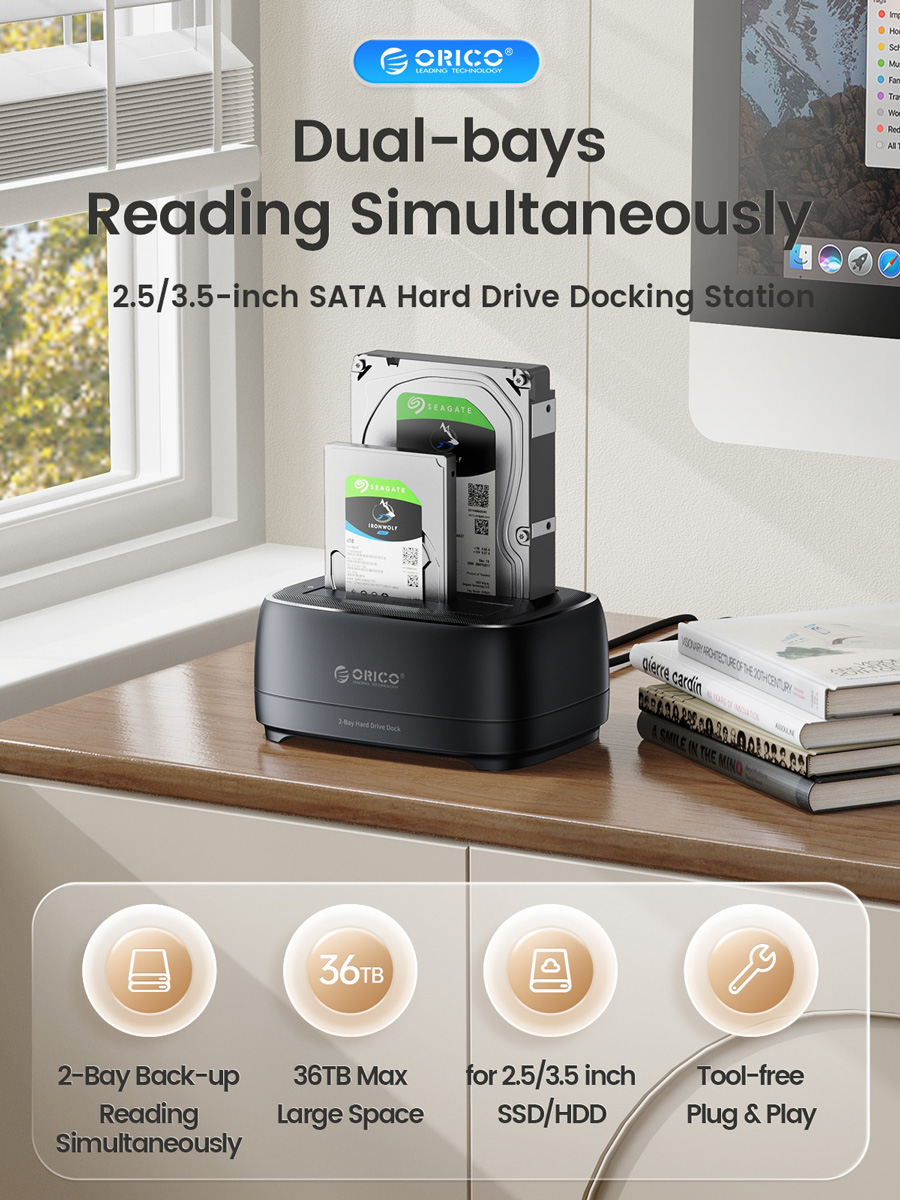 ORICO docking station για 2.5" ή 3.5" SATA HDD/SSD DD28U3-C, 2 θέσεων, 5Gbps, clone function, μαύρο | eLabstore.gr ORICO docking station για 2.5" ή 3.5" SATA HDD/SSD DD28U3-C, 2 θέσεων, 5Gbps, clone function, μαύρο | Συνοδευτικά PC | elabstore.gr