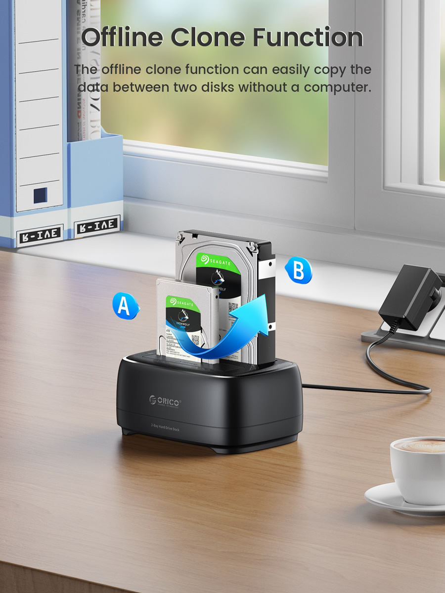 ORICO docking station για 2.5" ή 3.5" SATA HDD/SSD DD28U3-C, 2 θέσεων, 5Gbps, clone function, μαύρο | eLabstore.gr ORICO docking station για 2.5" ή 3.5" SATA HDD/SSD DD28U3-C, 2 θέσεων, 5Gbps, clone function, μαύρο | Συνοδευτικά PC | elabstore.gr