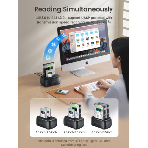 ORICO docking station για 2.5" ή 3.5" SATA HDD/SSD DD28U3-C, 2 θέσεων, 5Gbps, clone function, μαύρο | eLabstore.gr ORICO docking station για 2.5" ή 3.5" SATA HDD/SSD DD28U3-C, 2 θέσεων, 5Gbps, clone function, μαύρο | Συνοδευτικά PC | elabstore.gr